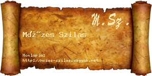 Mózes Szilas névjegykártya